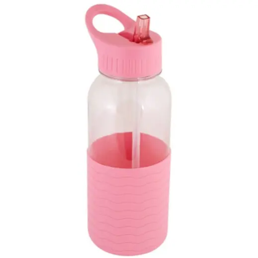 Silicone Wave Bottle Light Pink Top